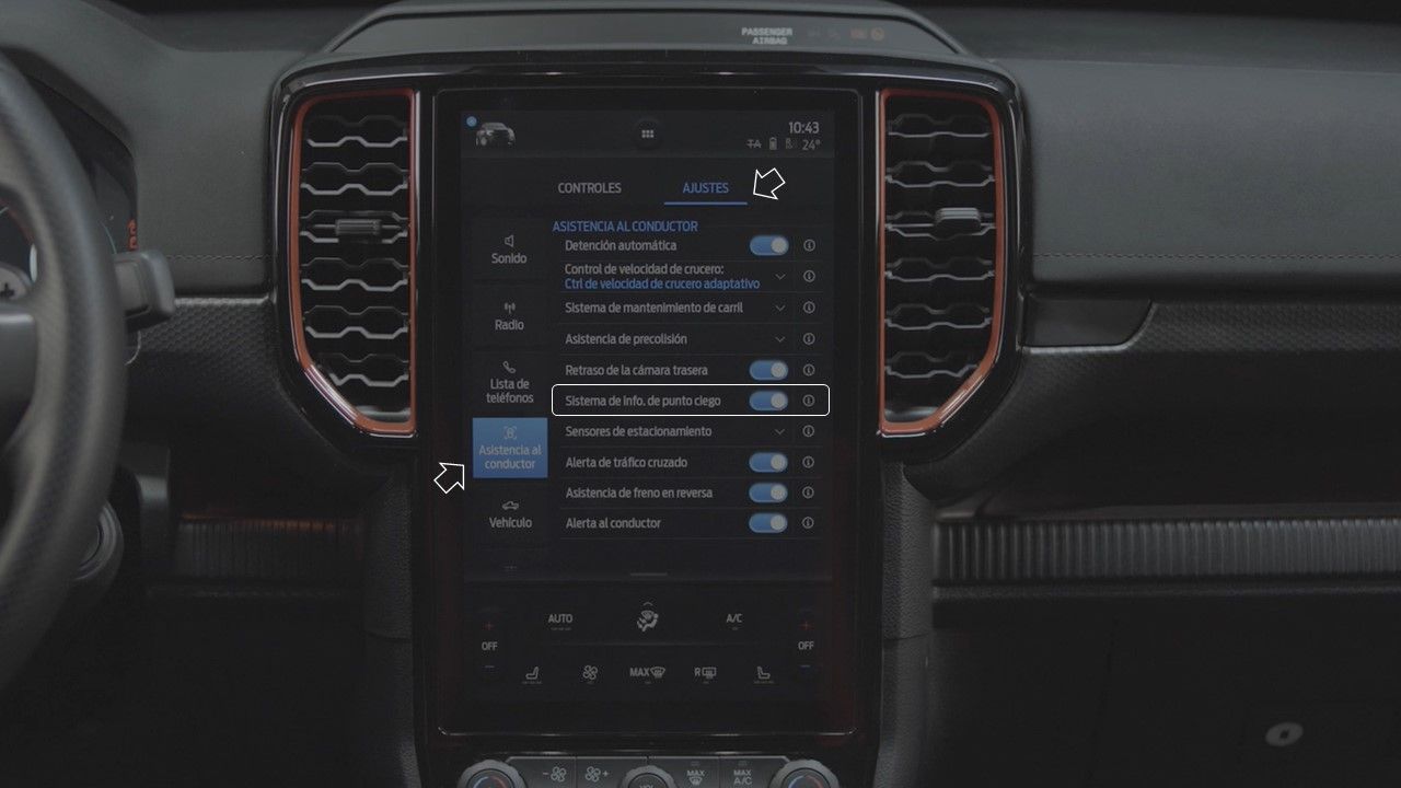 Sistema de alerta de punto ciego (BLIS) con alerta de tráfico cruzado
